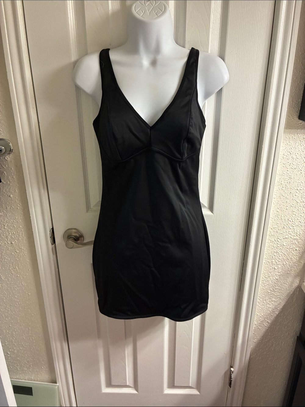 Black V-Neck Slip Dress